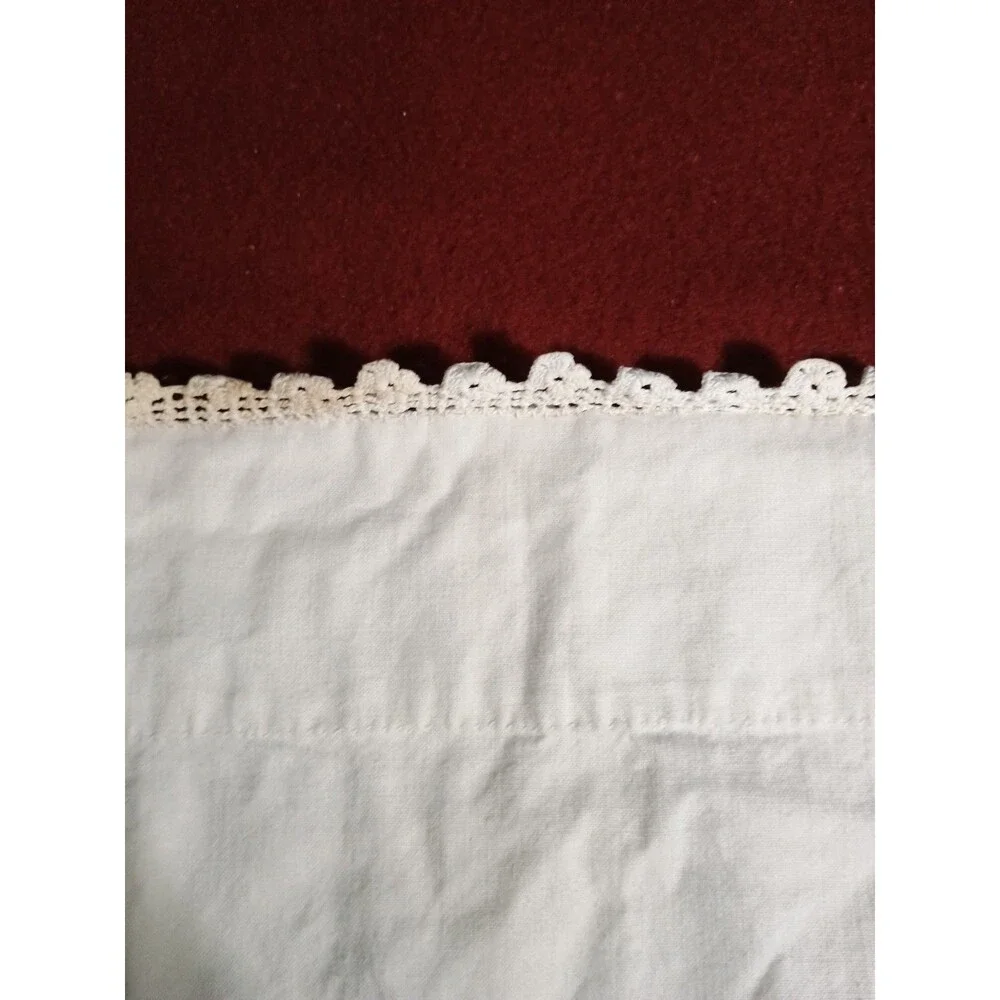 9 Vintage Pillowcases Crochet All White Cotton Craft Cutter